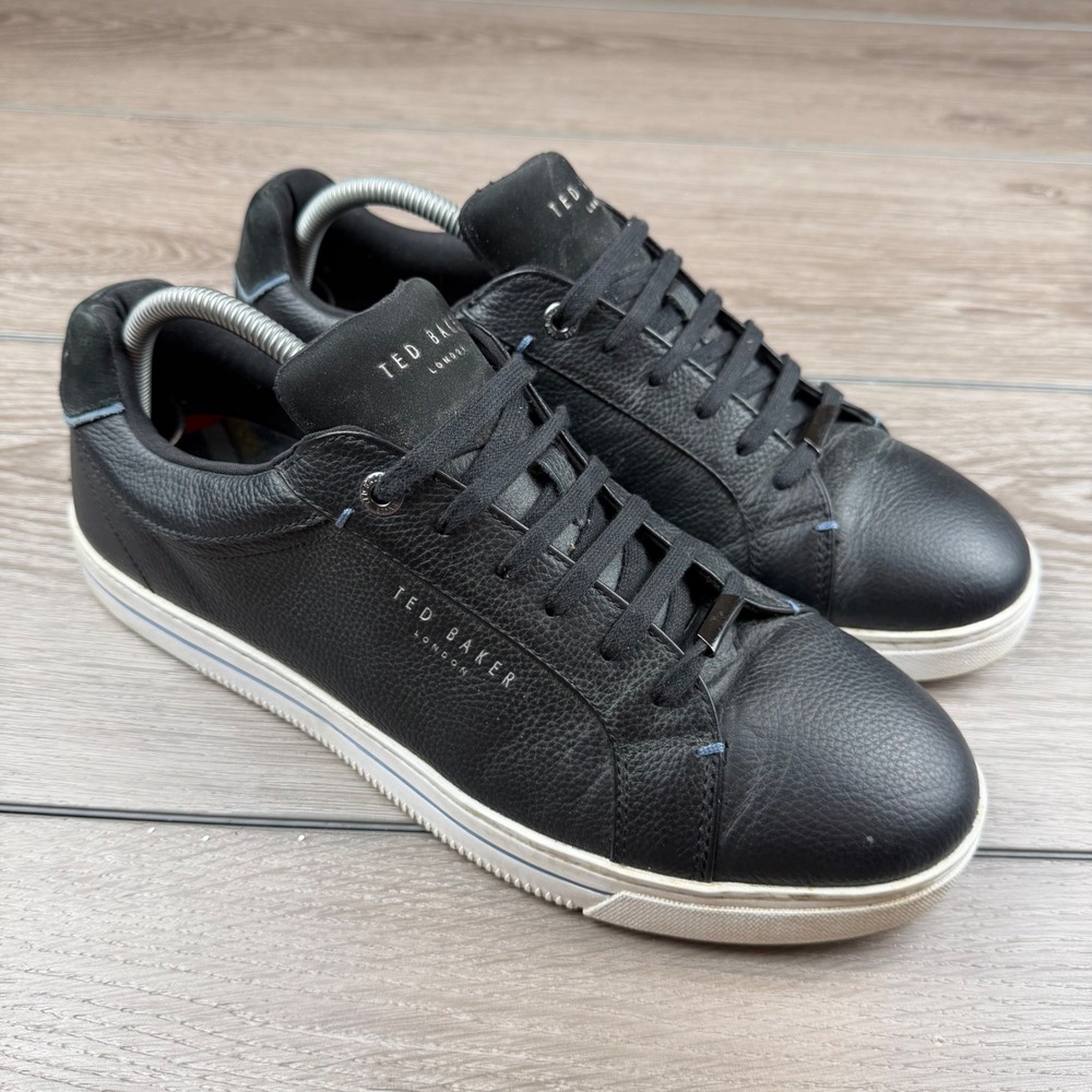 Ted Baker Mens Wylee Leather Fashion Sneakers Black Size 12